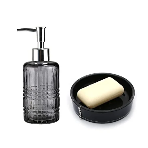 SIVI SABUNLUK VE SABUNLUK 2 Lİ BANYO SETİ GRİ SİYAH