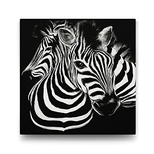 Siyah Beyaz Zebra Tablosu - 60x60cm