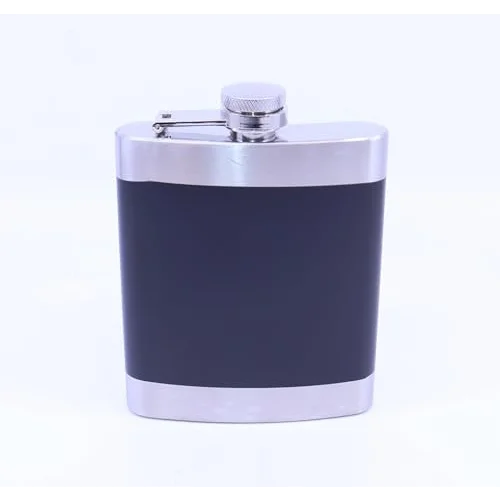 Siyah - Krom Cep Matarası-Flask 7 OZ
