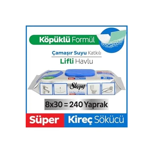 Sleepy Easy Clean Süper Kireç Sökücü Havlu 8X30 (240 Yaprak)