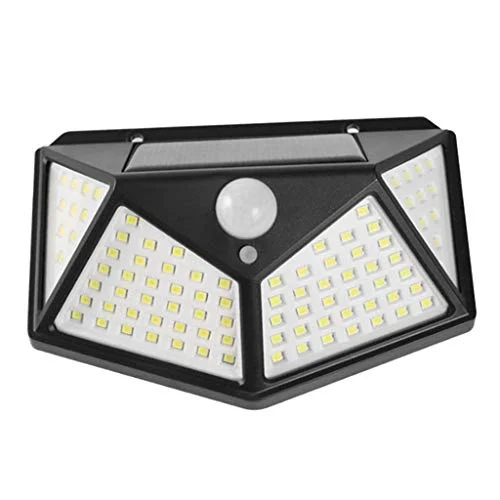 Solar lamba 100 LED PIR hareket sensörlü dış duvar lambası IP65 bahçe teras - 1 adet