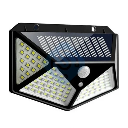 Solar LED Bahçe Lambası, 100 LED Hareket Sensörlü 13x9x5 cm, 3 Modlu Güneş Enerjili Solar Lamba, Dış Mekan Aydınlatma, Duvar Montajlı