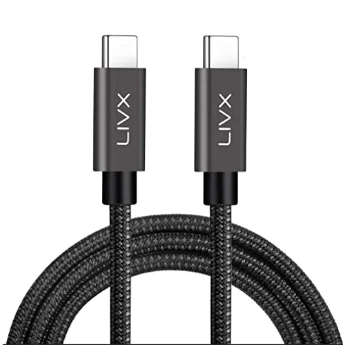 Solid 100W 5A PD2.0 Type C to Type C Hızlı Şarj ve Data Kablosu 2 Metre Halat Örgülü Space Gray LVA-TCT