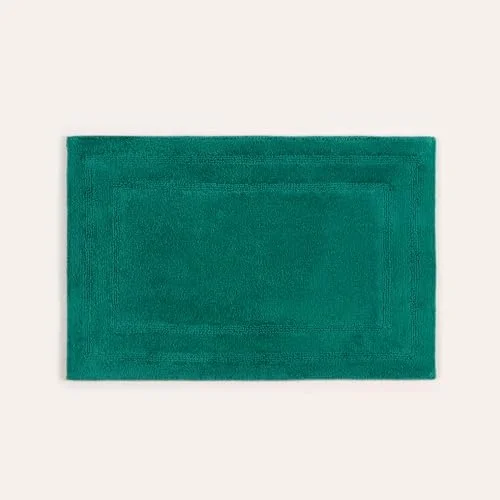 Solıd Çift Taraflı Pamuk%100 Pamuk Banyo Paspası 70x120 Cm Koyu Yeşil