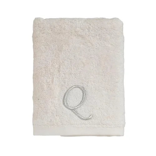 Solid Nakışlı Yüz Havlusu 50x90 cm Ekru