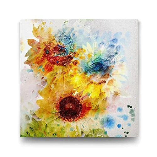 Soyut Ayçiçeği Tablosu - 80x80cm
