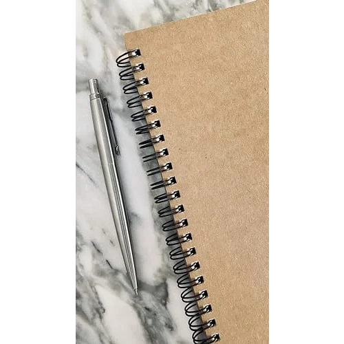 Spiralli Notebook, Kraft Kapaklı, A5 Boyutunda (15x21 cm), 100 Yaprak (Çizgisiz)