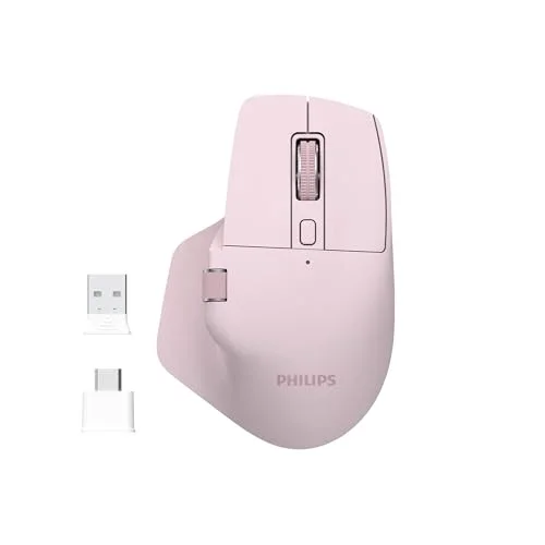 SPK7858 Bluetooth Kablosuz Çift Modlu 4000DPI 7 Tuşlu Optik Mouse Pembe