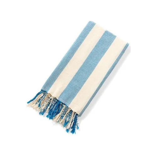 Striped Peştemal Banyo Havlusu Plaj Havlusu Mavi