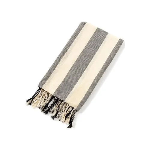 Striped Peştemal Banyo Havlusu Plaj Havlusu Siyah