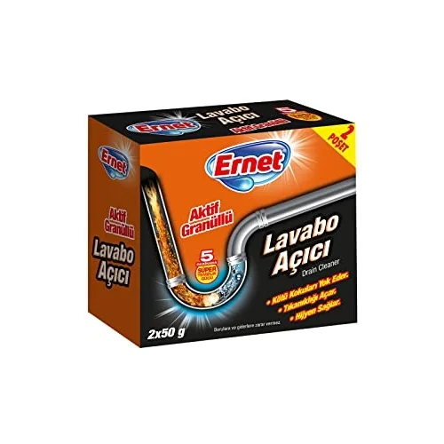 Süper Lavabo Açıcı Aktif Granüllü 2X50 G