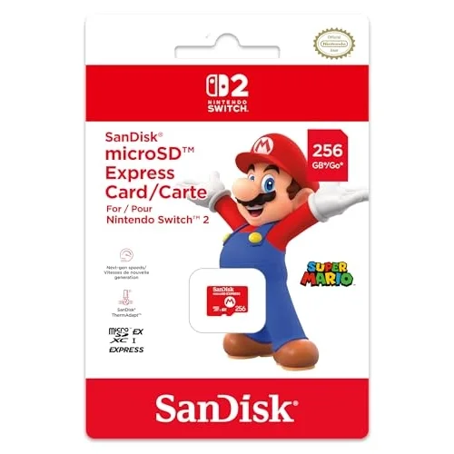 SWITCH 2 MICRO SD CARD SANDISK - MARIO 256GB