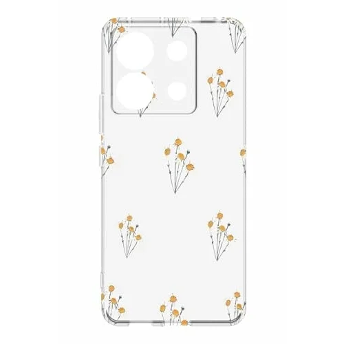 Tablet Kılıfı, Şeffaf Silikon, Kamera Korumalı, Papatya Desenli