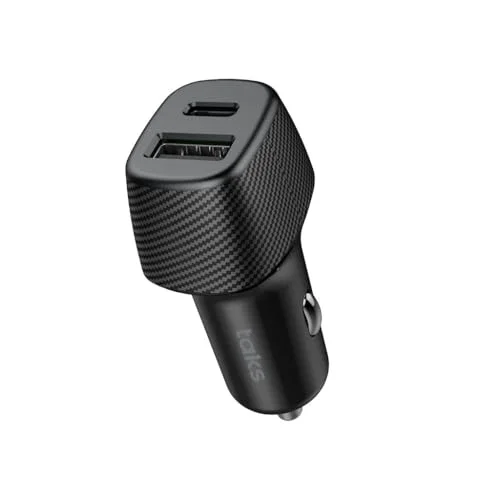 taks CP02 Duo 48W PD/QC USB-C+USB-A Araç Hızlı Şarj Aleti, Siyah 5CP02S