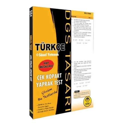 Tasarı DGS Türkçe Sözel Yetenek Yaprak Test Çek Kopart
