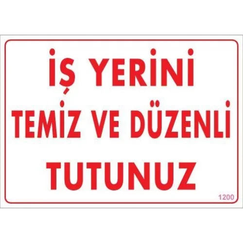 Mey İthalat® Temizlik Düzen Uyarı Levhası 25x35 KOD:1200