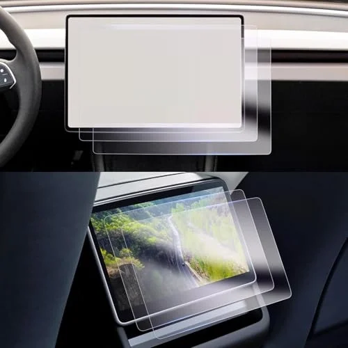 Tesla Model Y Juniper Uyumlu 2025 2026 Model (2026 Performance Paket Hariç) 15.4 inç Multimedya Ekran ve 8 inç Dokunmatik Ekran 9H Nano Ekran Koruyucu Set