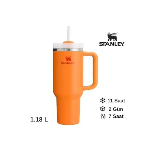 The Quencher H2.O FlowState Tumbler Pipetli Termos, 1.18L, Turuncu