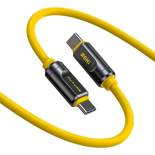 Thunderbolt 5 USB 4 2.0 Kablosu için 80 Gb/s 3.3FT 120Gbpsye kadar Bant Genişliği Arttırma Çift 8K/4K Ekran 240W PD 3.1 Hızlı Şarj Gelecek Adonis Mac mini M4 Pro MacBook Pro16 iPhone, Sarı