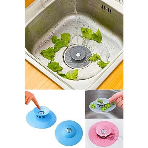 TİNEKE 2 Kademeli Dokunmatik Lavabo Tıkacı Silikon Lavabo Gider Tıpası