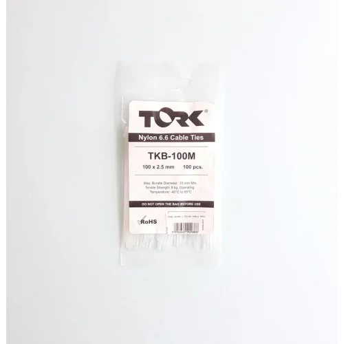 Mey İthalat® Tork Beyaz Kablo Bağı 2,5X100