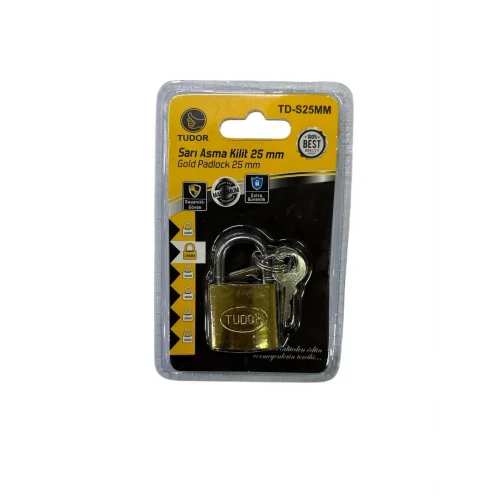 Mey İthalat® Tudor 25 mm Kısa Sarı Asma Kilit