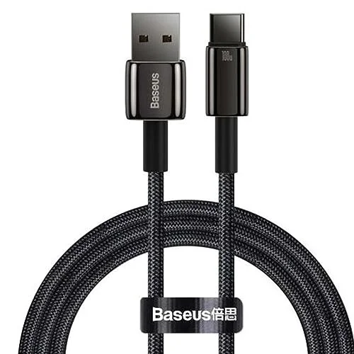 Tungsten Gold Hızlı Şarj Kablosu USB to Type-C 100W, 1m, Siyah