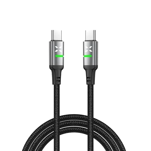 Type C Hızlı Şarj Kablosu | Type-C to Type-C 60W 480 Mpbs 2m PD Örgü Led Göstergeli X6422