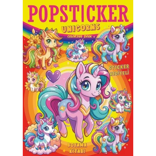 Unicorns Boyama Kitabı Popsticker