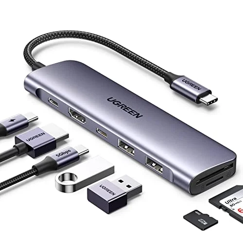 USB C to 4K HDMI 100W PD 2xUSB-A SD Micro SD Kart Okuyucu Dönüştürücü Çoklayıcı Hub