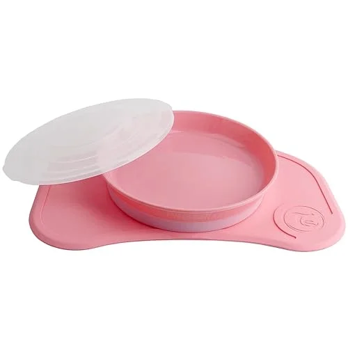 Vakumlu Bebek Çocuk Tabak ve Mama Altlığı Seti Pembe