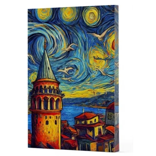 Van Gogh 5 - Galata Çizgili Yan Boyamalı Defter