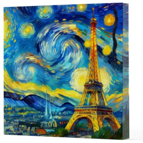 Van Gogh 9 Eyfel Kulesi - Çizgisiz Yan Boyamalı Defter