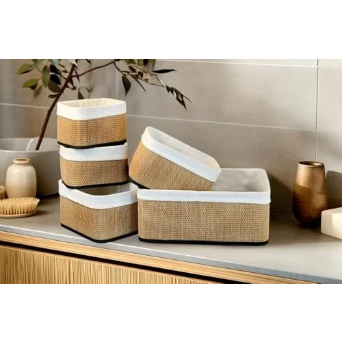 Wicker Premium Serisi 5li Set Dikdörtgen Organizer