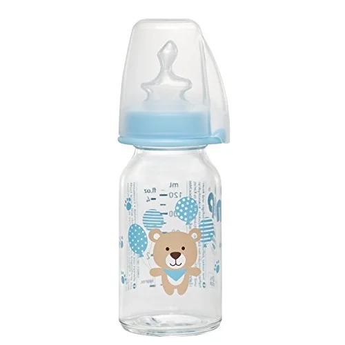 Wide Neck Bottle 125 Ml Antikolik Cam Biberon Erkek, Mavi