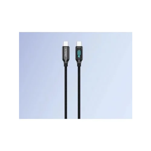X-PowerDigi 5A 100W 120 Cm Type-C To Type-C Dijital Ekranlı Hızlı Şarj/Data Kablosu
