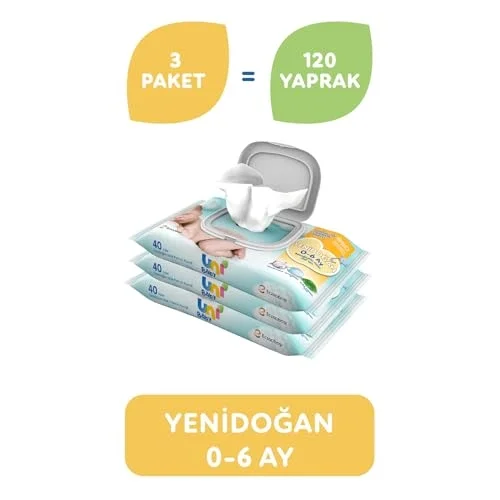 Yenidoğan Islak Mendil 3*40 Yaprak