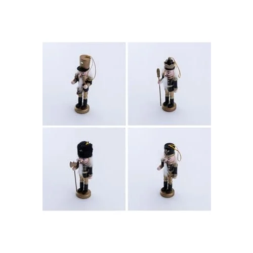 Yılbaşı Süsü Kurşun Asker Seti, 13 Cm, Siyah 4 Adet