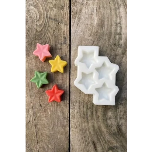 Yıldız Mini Dörtlü Mum Kalıbı (Silikon)