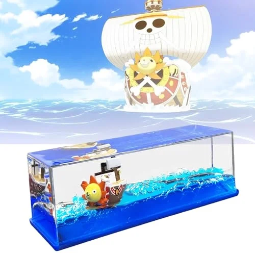 Yolcu gemisi One Piece Fluid Drift şişe Thousand Sunny Ship Fluid Drift Bottle, tek kutuda batmayan tekne, korsan gemi dekorasyonu, ev, araba, vitrinler, masa dekorasyonu için bir gemi