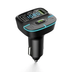Bluetooth FM Transmitter Araç Kiti, Hızlı Şarj, USB, Type-C, HD Mikrofon, 9914