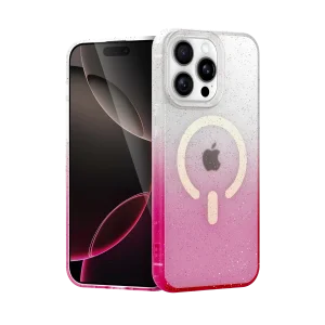 Mey İthalat®   iPhone 14 Pro Max Pummel Shiny Magsafe Kapak - Pembe