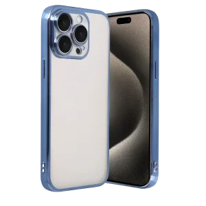 Mey İthalat®   iPhone 15 Pro Max  Lensli Silikon - Açık Mavi
