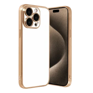 Mey İthalat®   iPhone 15 Pro Max  Lensli Silikon - Gold