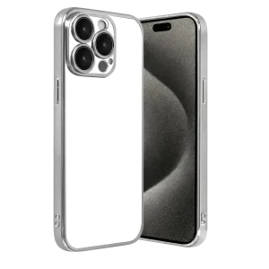 Mey İthalat®   iPhone 15 Pro Max  Lensli Silikon - Gümüş