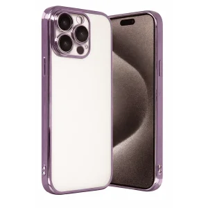 Mey İthalat®   iPhone 15 Pro Max  Lensli Silikon - Mor