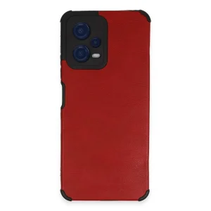 Mey İthalat®   Redmi Note 12 5G Kılıf Loop Deri Silikon - Kırmızı