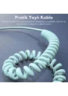 0860 USB Type-C Lightning 4ü 1 Arada 65W PD Hızlı Şarj Data Kablosu 1.5m Spiral Çevirici Akıllı Hibrit Bağlantı (4-in-1)