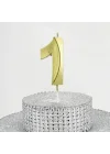 1 Bir Rakamlı Gold (Altın) Mum 6.5 Cm