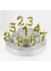 1 Bir Rakamlı Gold (Altın) Mum 6.5 Cm